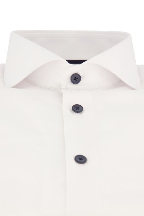 Ledub overhemd Slim Fit wit effen katoen