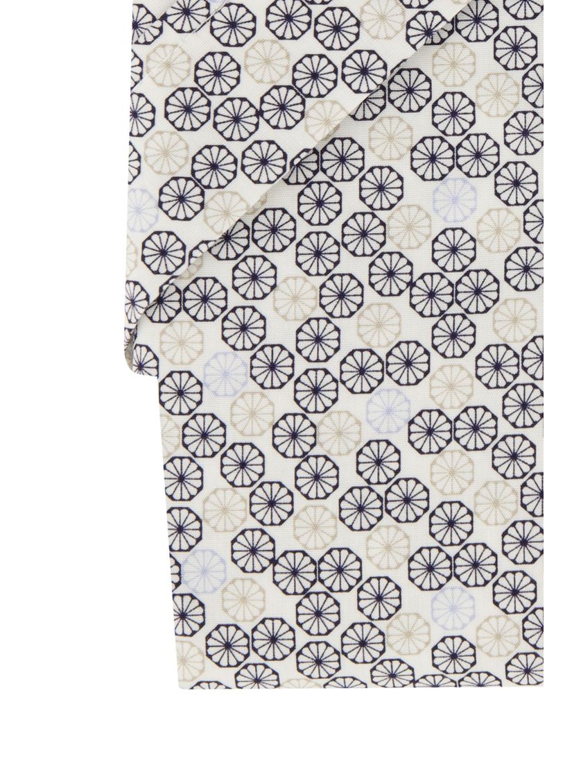 Ledub korte mouw overhemd wit geprint modern fit