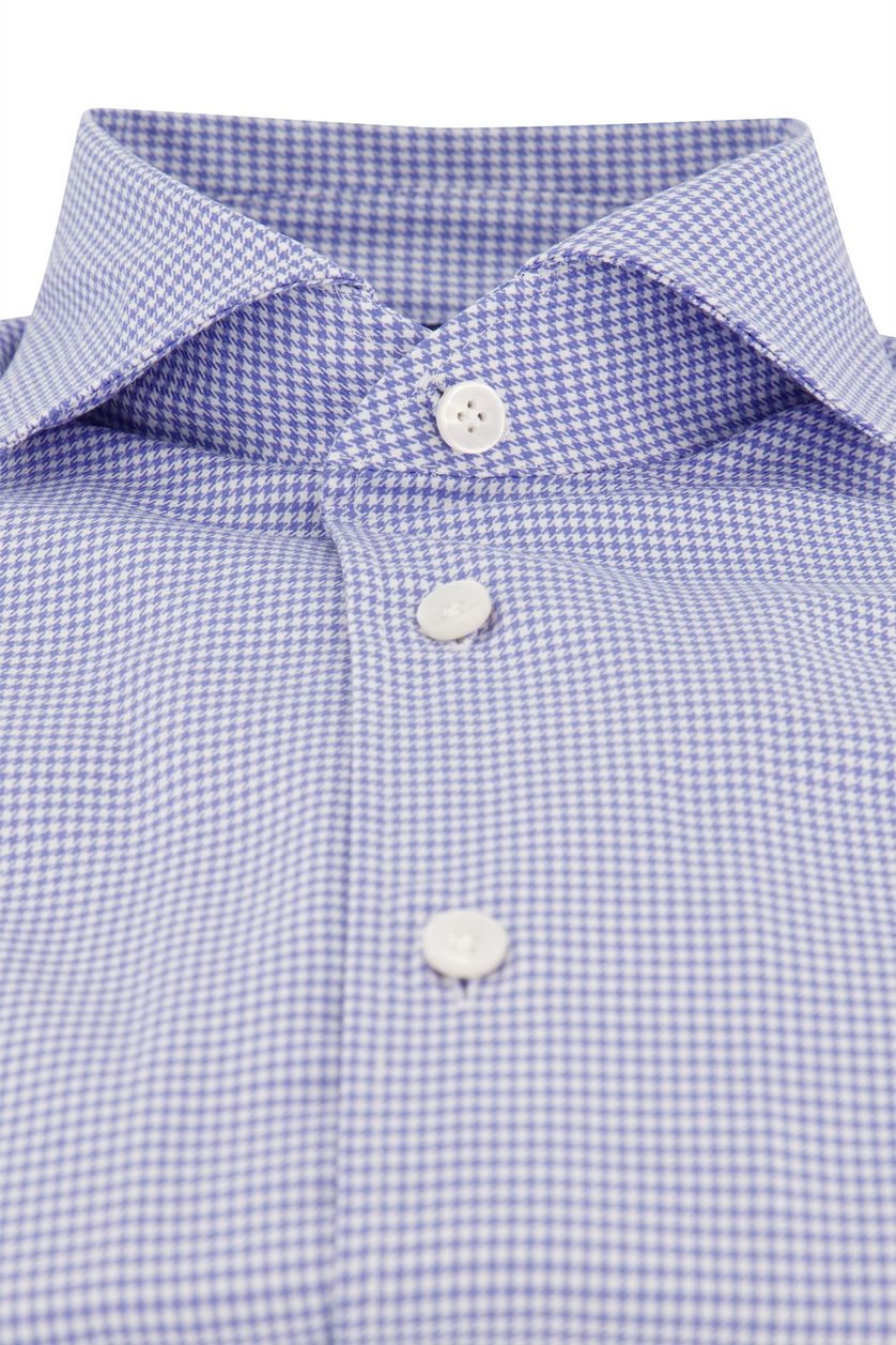 Katoenen John Miller overhemd slim fit lichtblauw geruit