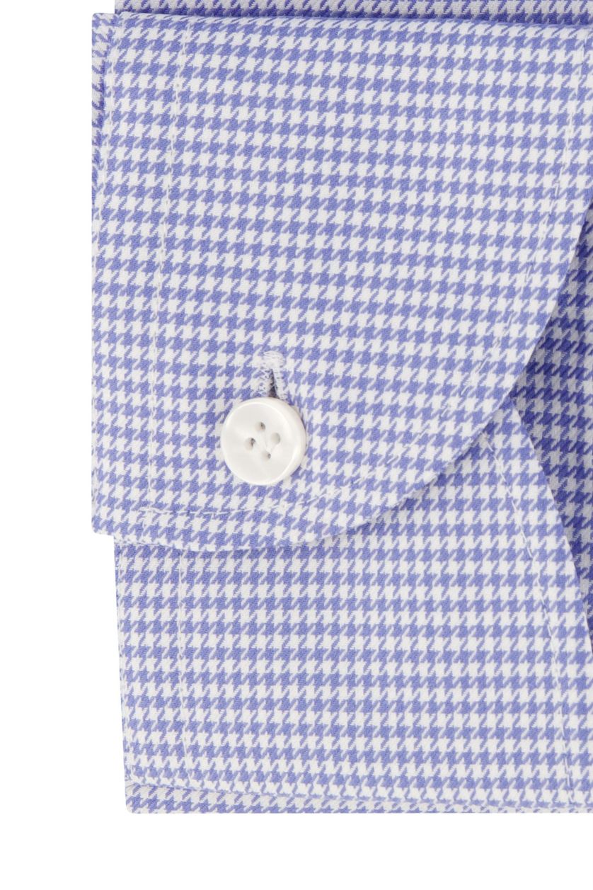 Katoenen John Miller overhemd slim fit lichtblauw geruit