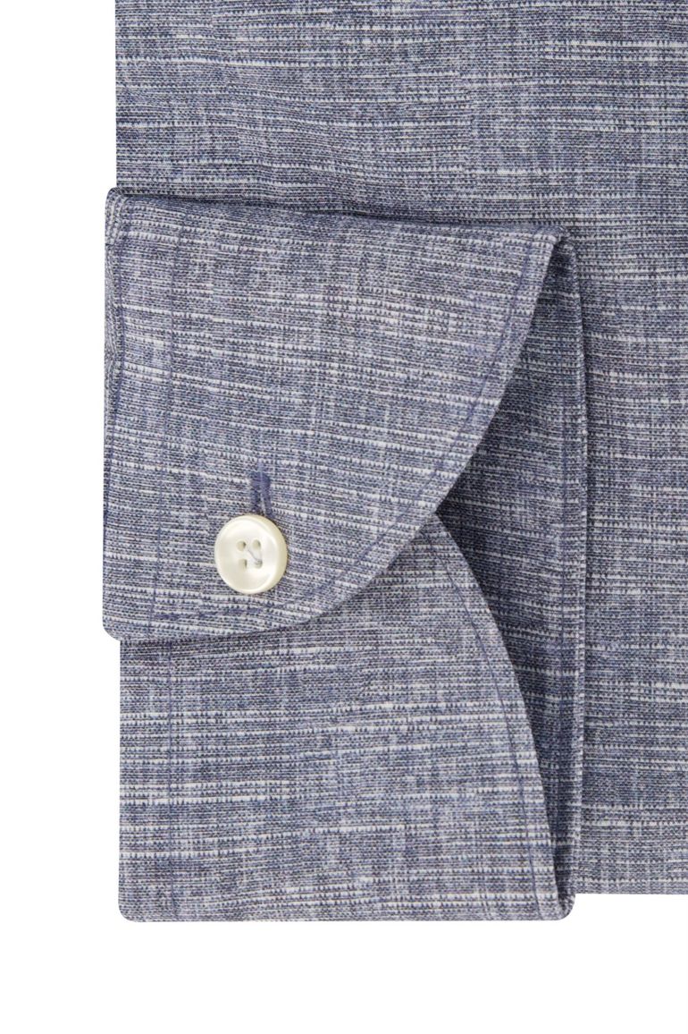 John Miller overhemd blauw slim fit katoen