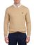 Lyle & Scott trui ronde hals beige effen katoen merinowol
