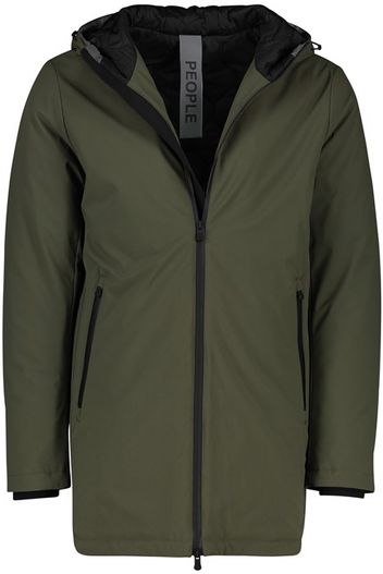 People of Shibuya Groene effen winterjas met rits normale fit van People of Shibuya