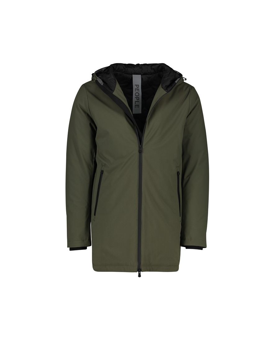 Groene effen winterjas met rits normale fit van People of Shibuya