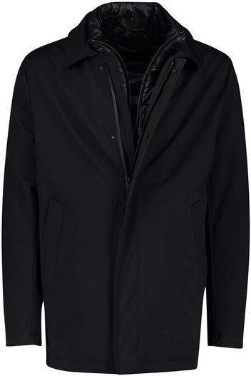 People of Shibuya People of Shibuya winterjas zwart effen rits + knoop normale fit