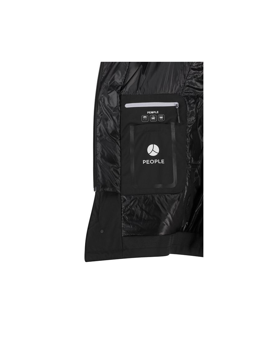 winterjas People of Shibuya zwart effen rits + knoop normale fit
