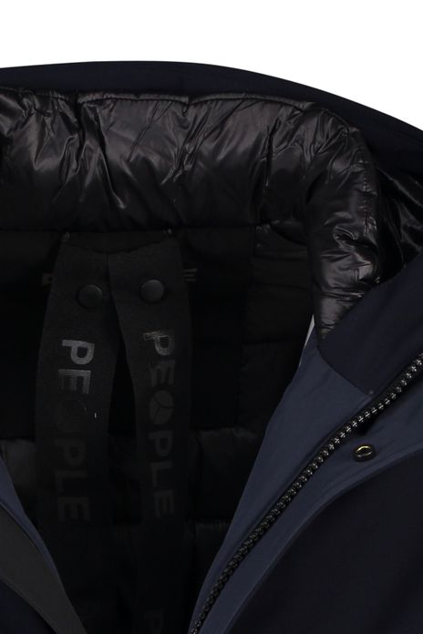 People of Shibuya donkerblauwe effen winterjas