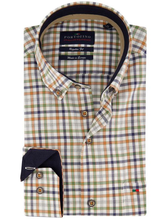 Portofino overhemd oranje regular fit