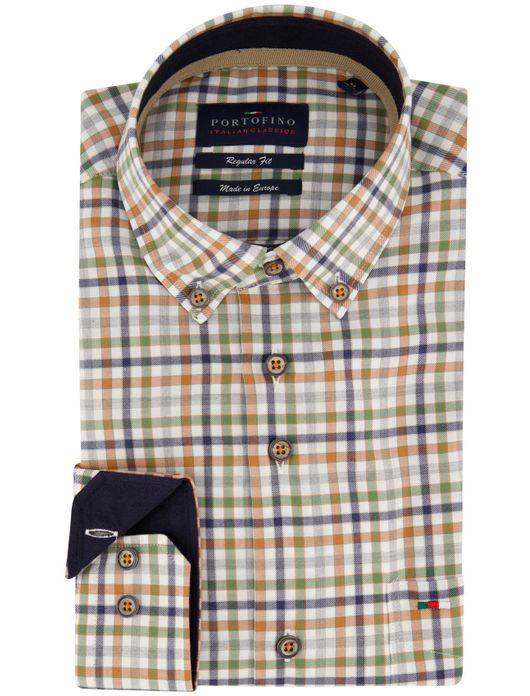 Portofino overhemd oranje regular fit