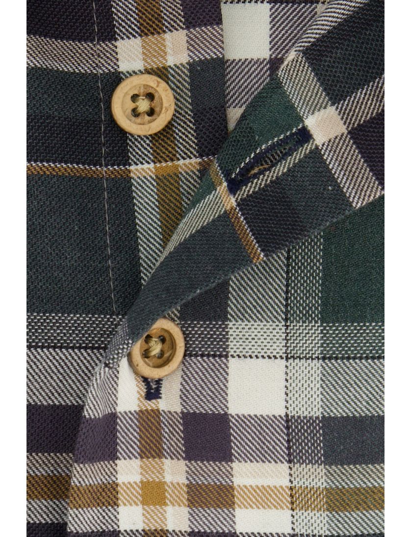 Overhemd Portofino overhemd wijde fit groen geruit katoen