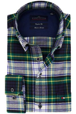 Portofino Portofino overhemd wijde fit donkerblauw katoen