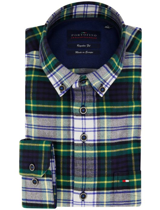 Portofino overhemd groen regular fit