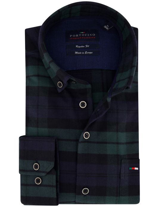 Portofino overhemd donkerblauw regular fit