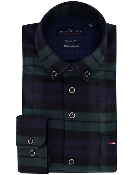 Portofino overhemd donkerblauw regular fit