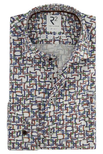 R2 R2 overhemd multicolor geprint slim fit