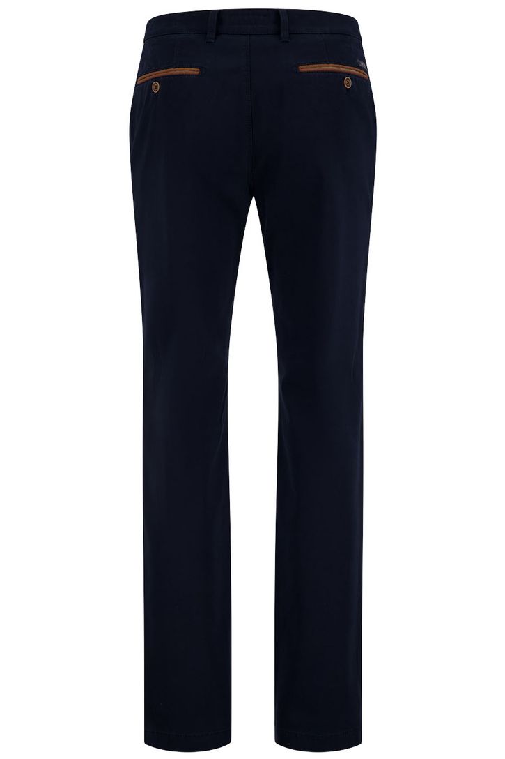 Gardeur katoenen broek Benny donkerblauw effen katoen-stretch