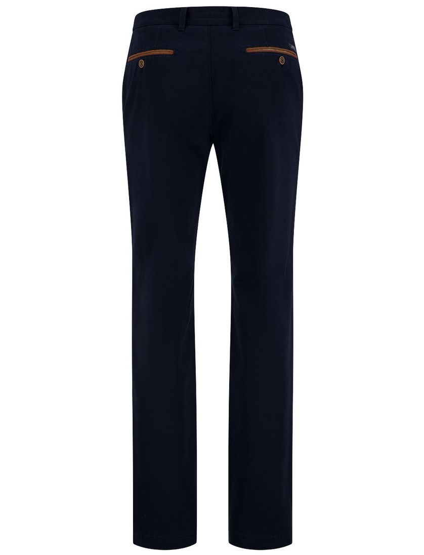 Gardeur katoenen broek Benny donkerblauw effen katoen-stretch