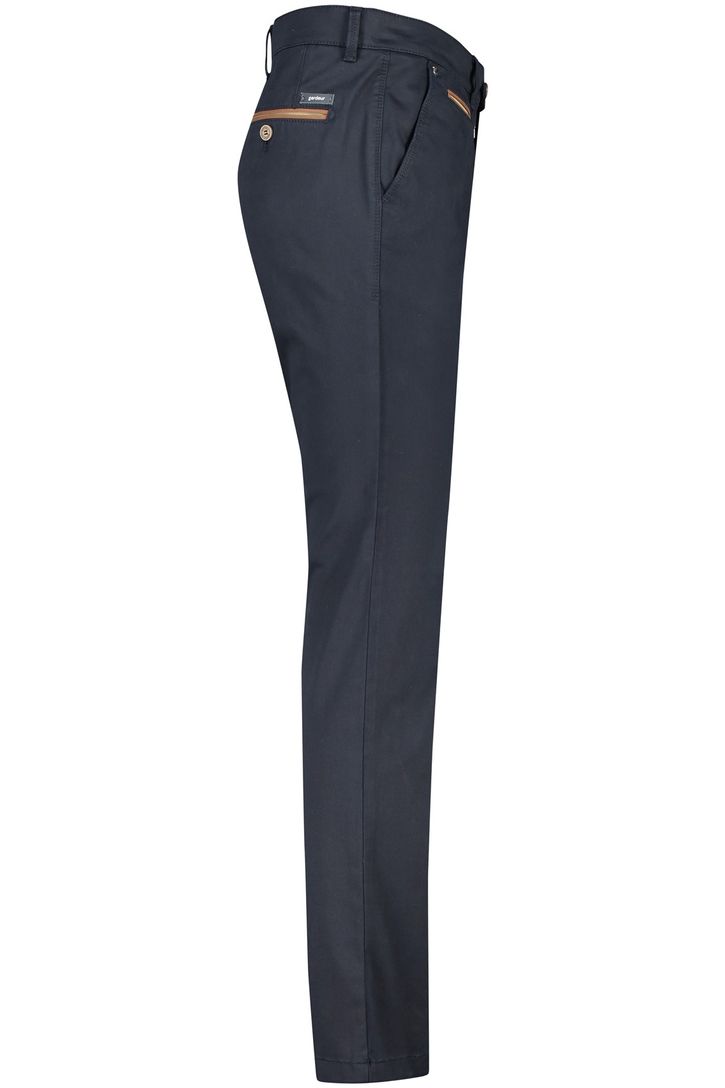 Gardeur katoenen broek Benny donkerblauw effen katoen-stretch