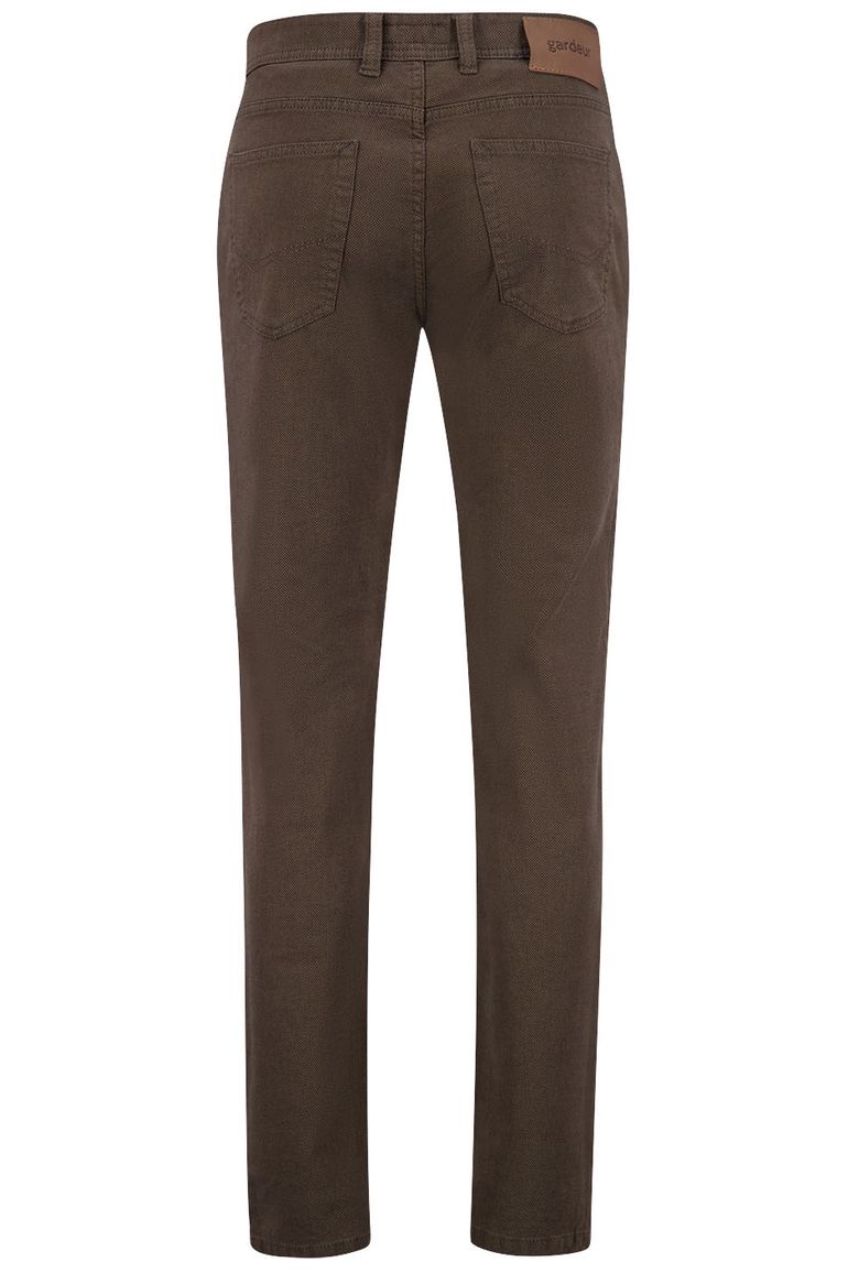 Gardeur jeans Sandro bruin effen katoen