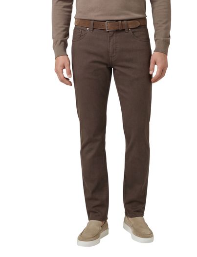 Gardeur Gardeur jeans Sandro bruin effen katoen slim fit