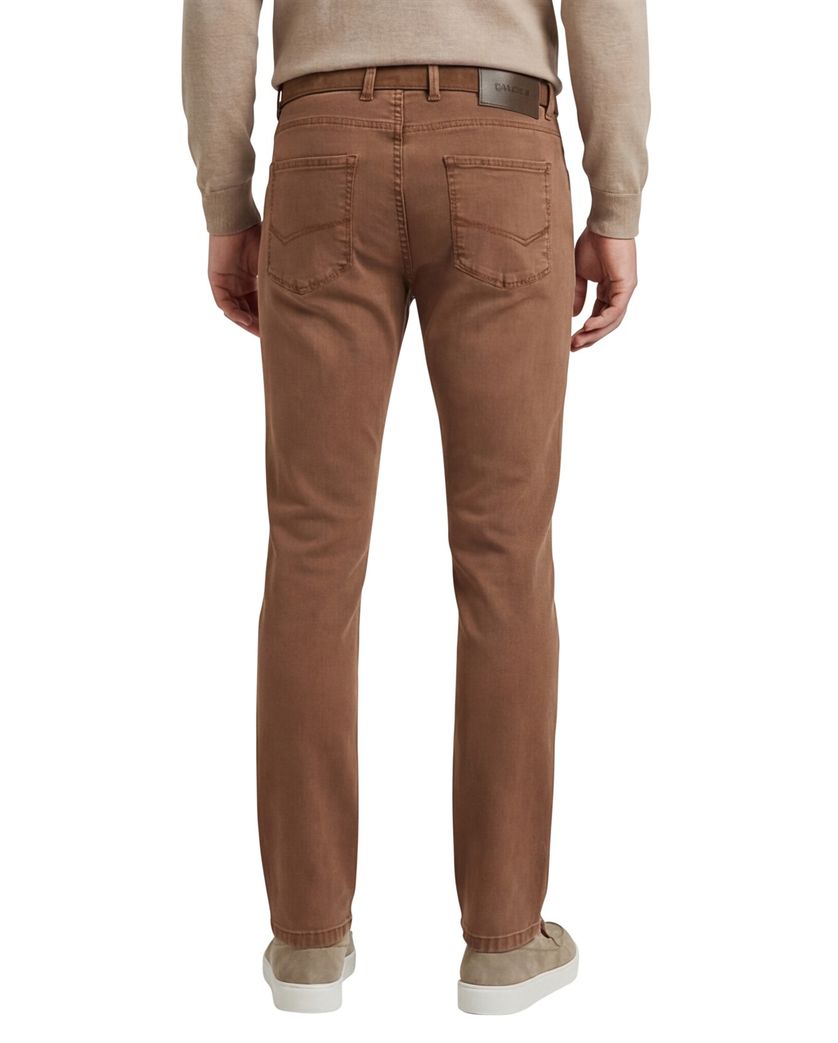 Gardeur jeans Sandro bruin effen slim fit katoen