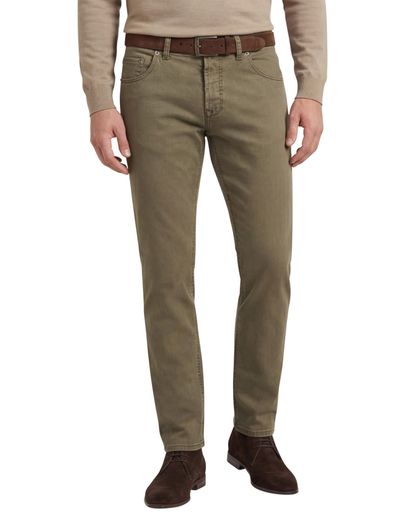 Gardeur Gardeur Sandro jeans bruin slim fit effen katoen