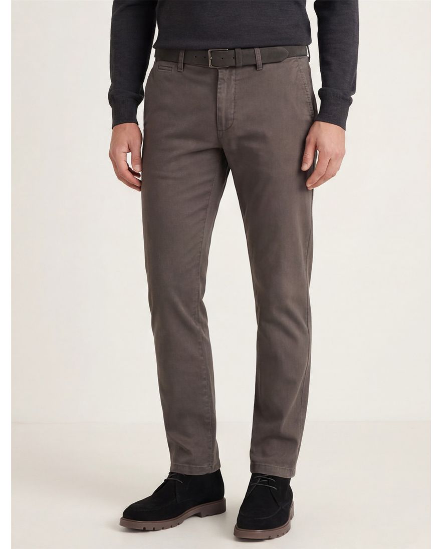 Gardeur katoenen broek bruin effen katoen Savage Slim Fit