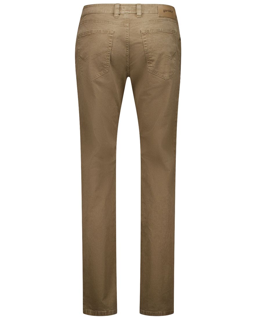 Gardeur katoenen jeans Bill bruin effen