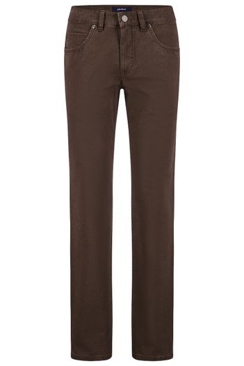 Gardeur Gardeur jeans Bill donkerbruin effen modern fit katoen