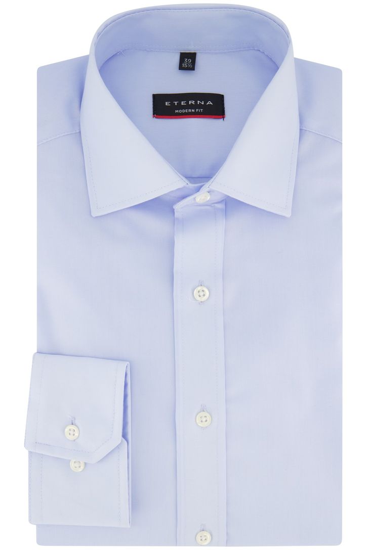Eterna overhemd katoen modern fit lichtblauw