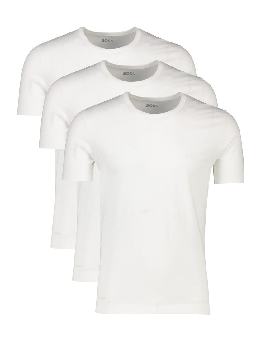 Hugo Boss t-shirt wit classic fit katoen 3-pack