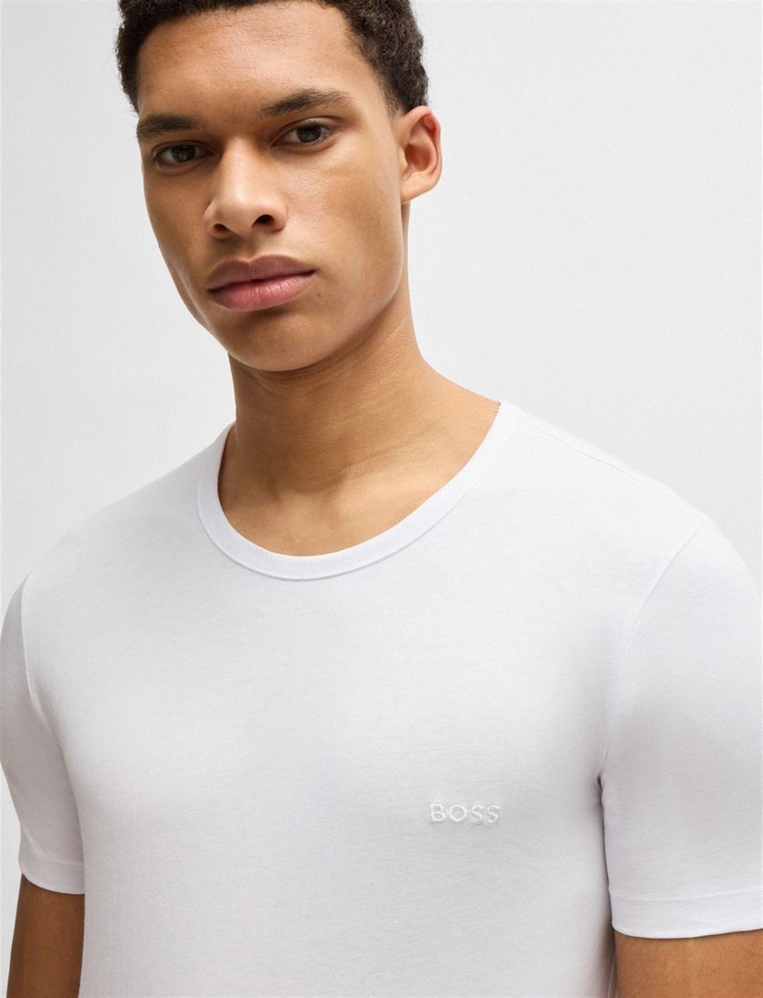 Hugo Boss t-shirt wit classic fit katoen 3-pack