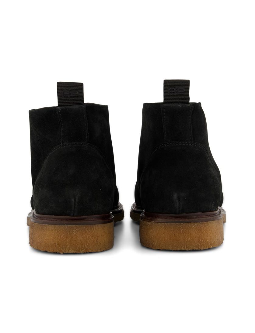 Rehab nette veterschoenen hoog zwart effen leer