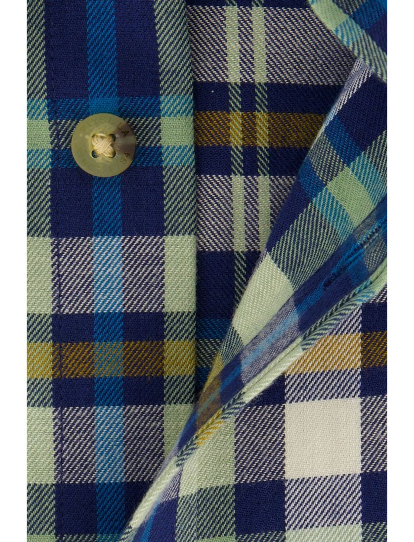 Viyella overhemd blauw geruit katoen