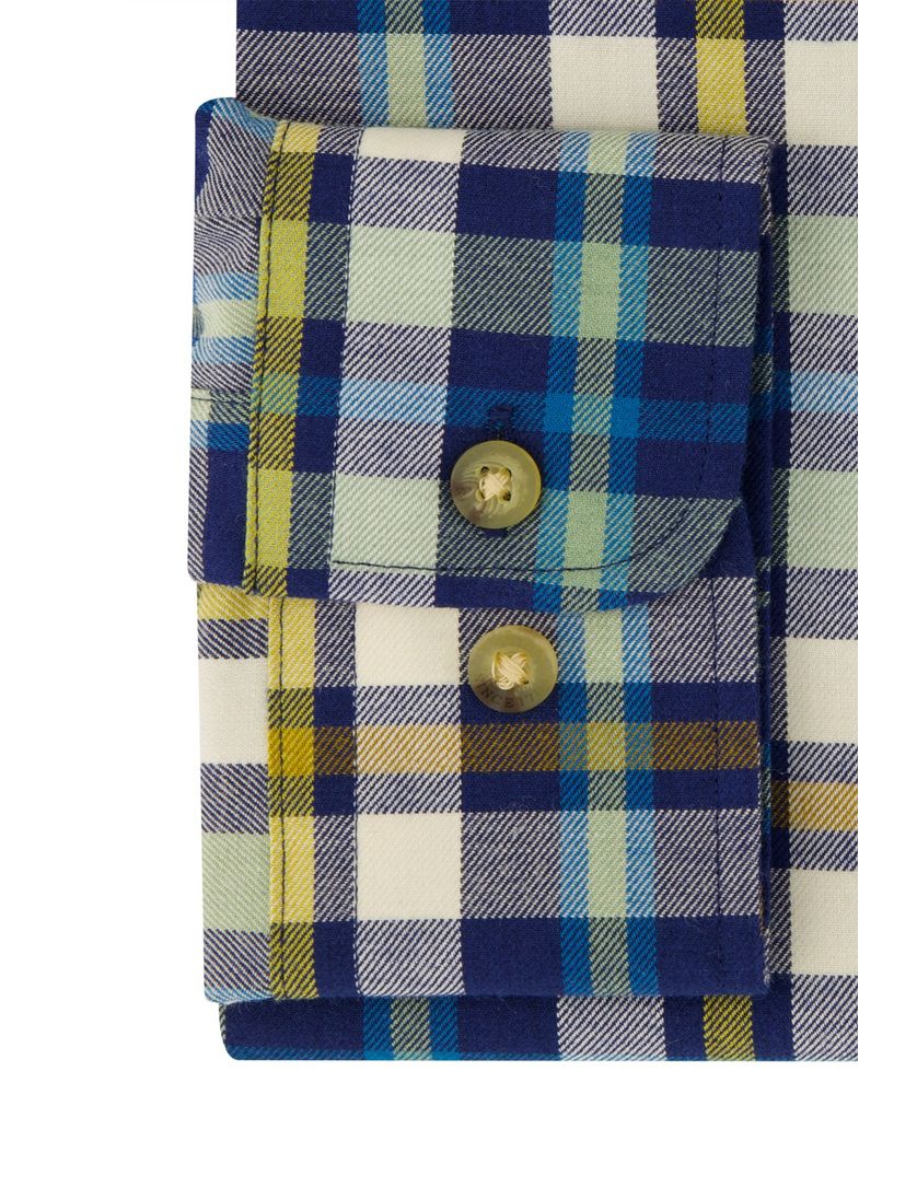 Viyella overhemd blauw geruit katoen