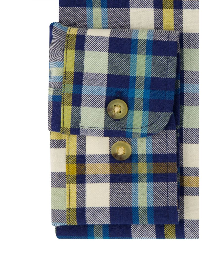 Viyella overhemd katoen blauw geruit