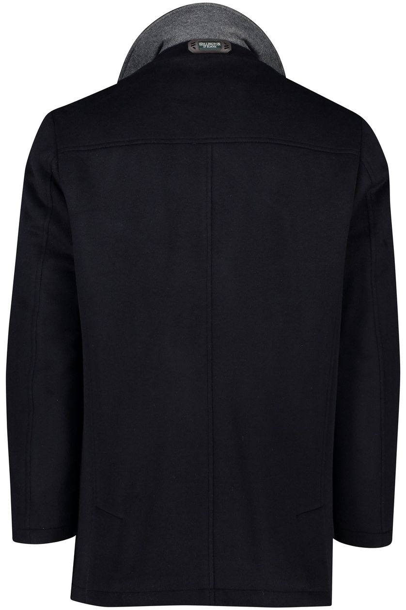Wellington of Bilmore winterjas donkerblauw effen wol