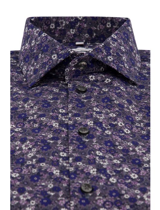 Seidensticker overhemd donkerblauw geprint