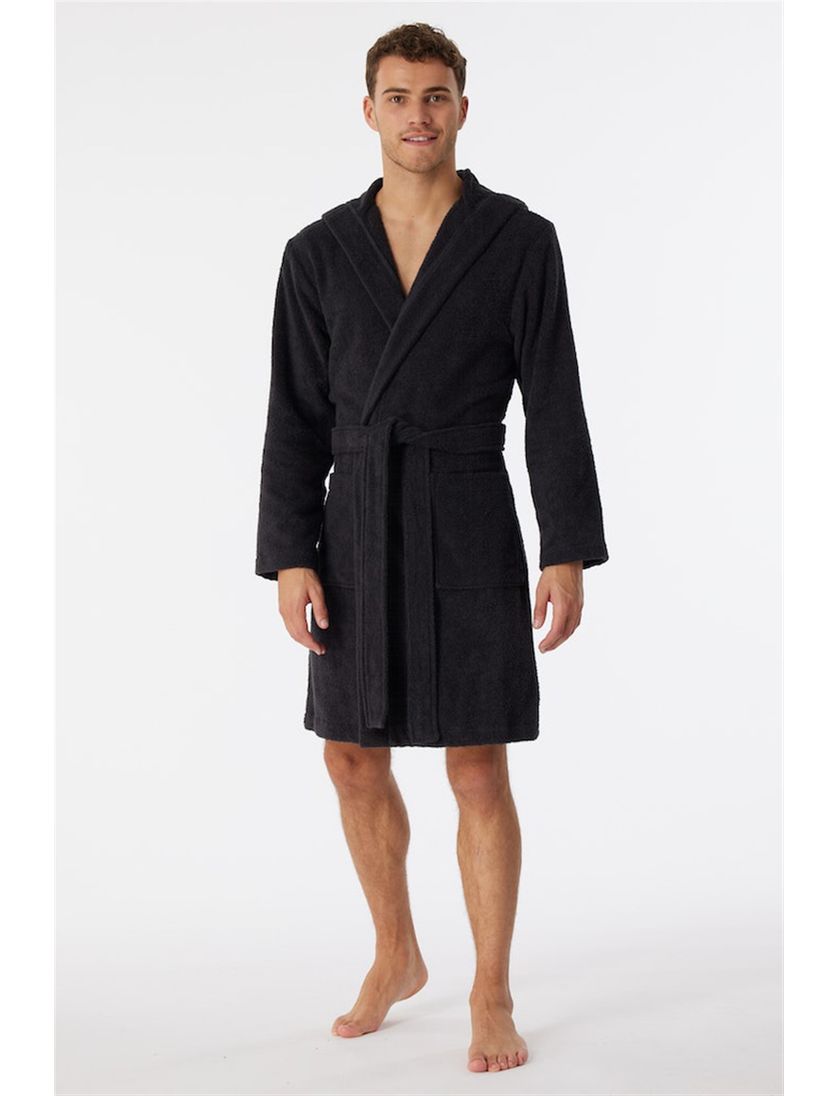 Schiesser badjas heren Essentials antraciet