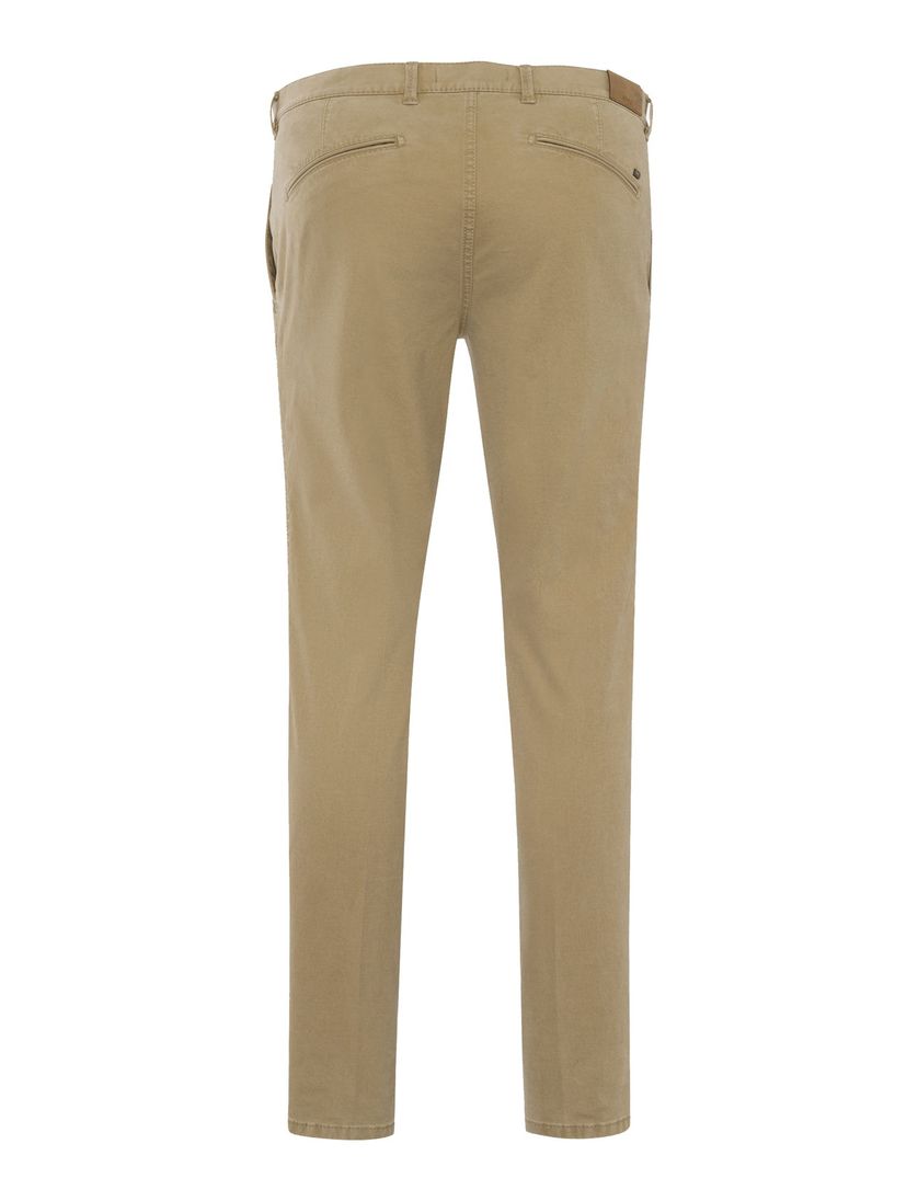 Brax chino beige effen katoen SILVIO bruine knoop