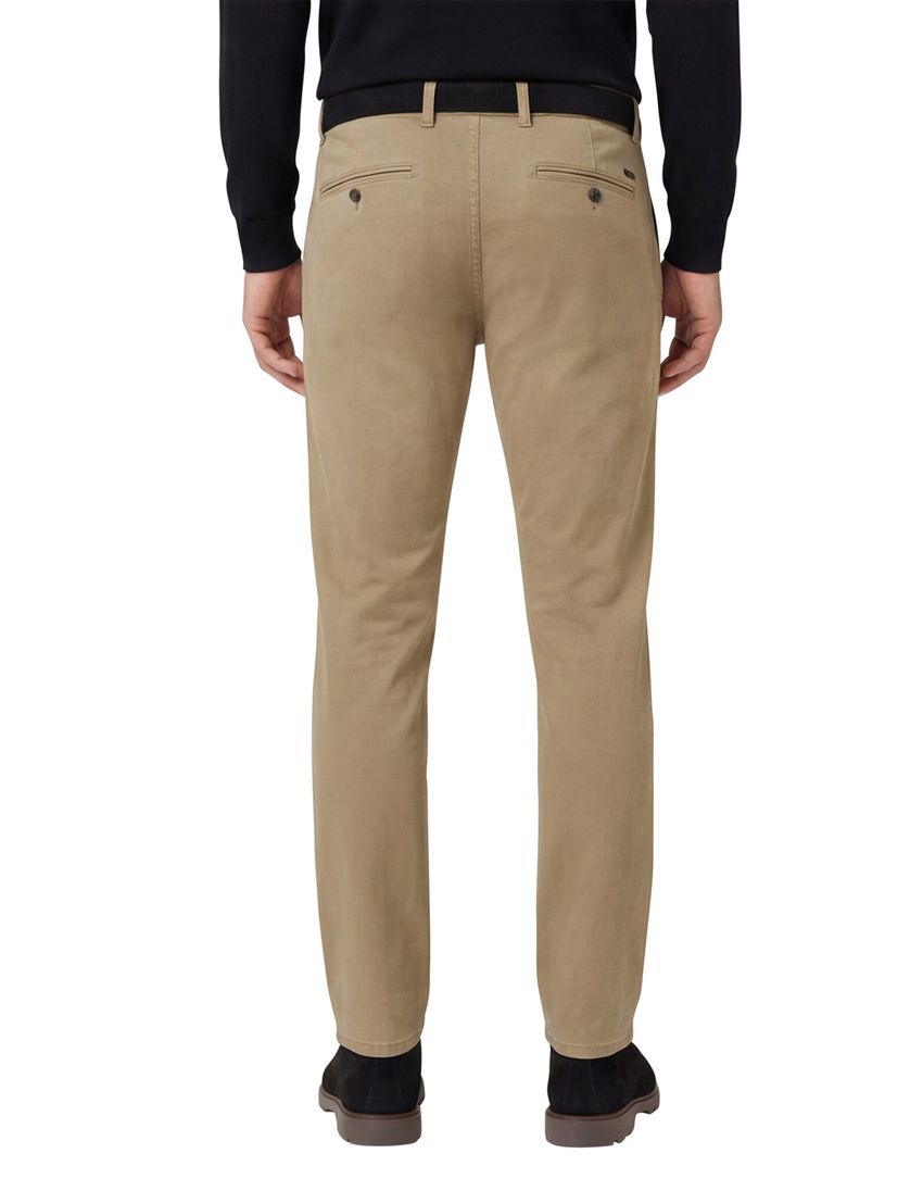 Brax chino beige effen katoen SILVIO bruine knoop