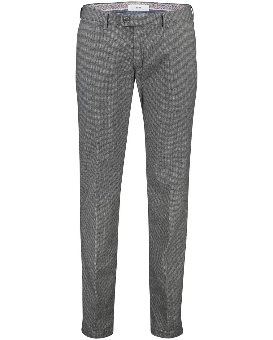 Brax katoenen broek felix regular fit grijs gemêleerd katoen