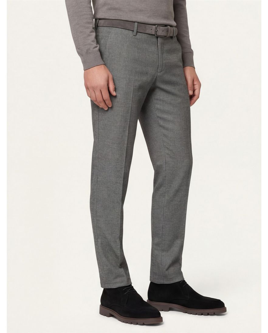 Brax katoenen broek felix regular fit grijs gemêleerd katoen