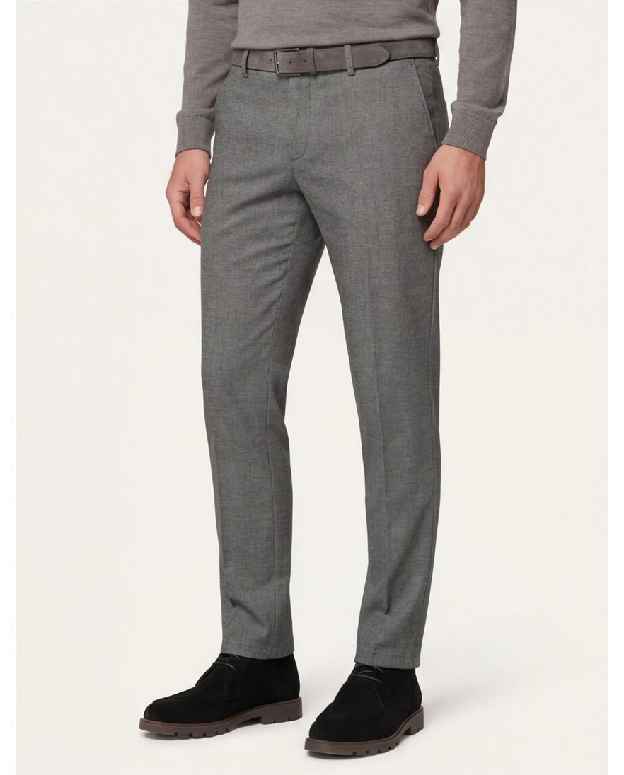 Brax katoenen broek felix regular fit grijs gemêleerd katoen