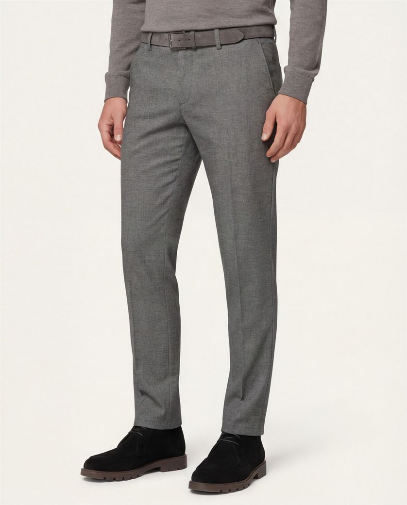 Brax katoenen broek grijs gemêleerd katoen