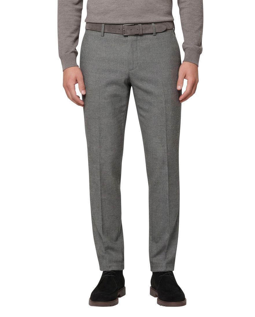 Brax katoenen broek felix regular fit grijs gemêleerd katoen