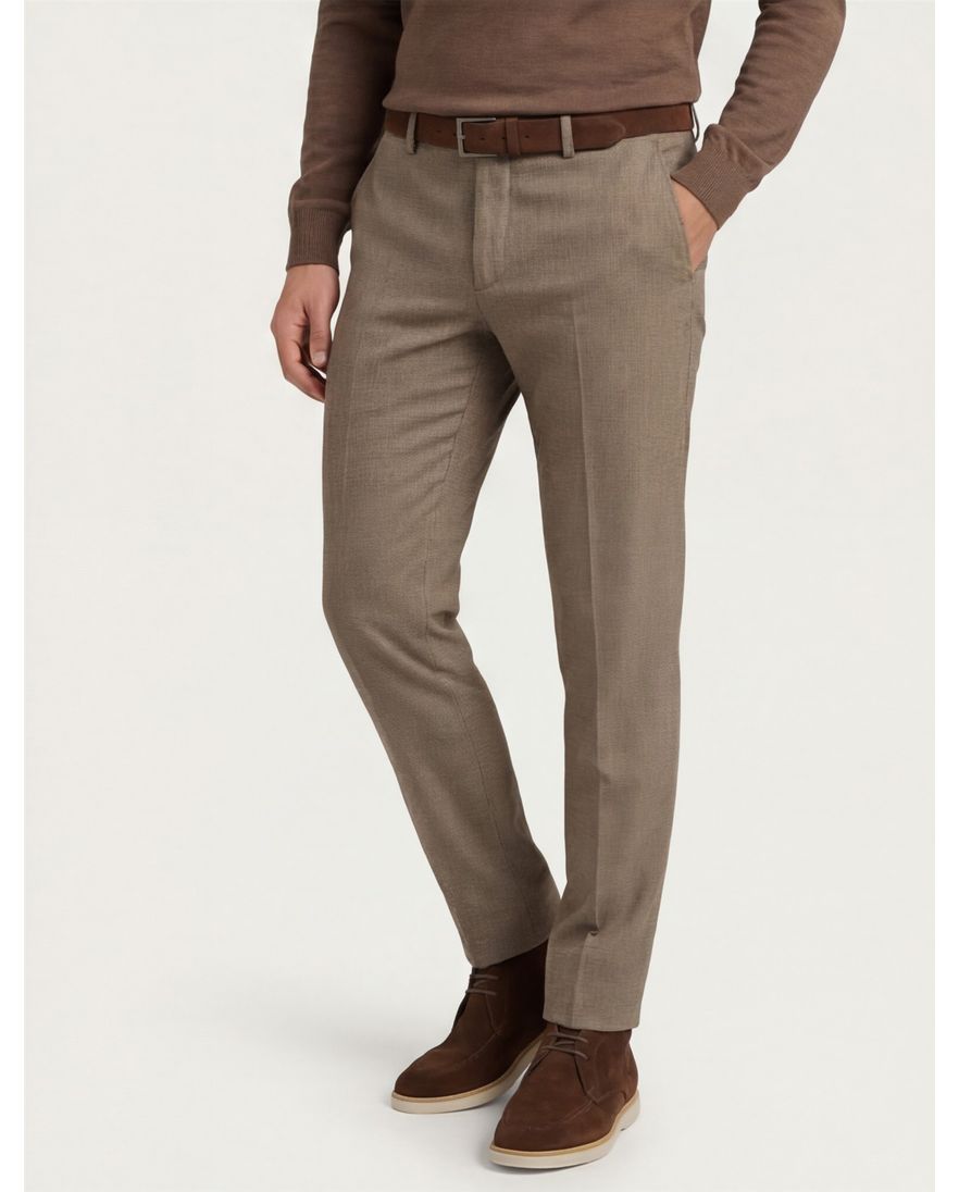 Brax katoenen broek camel gemêleerd katoen Felix