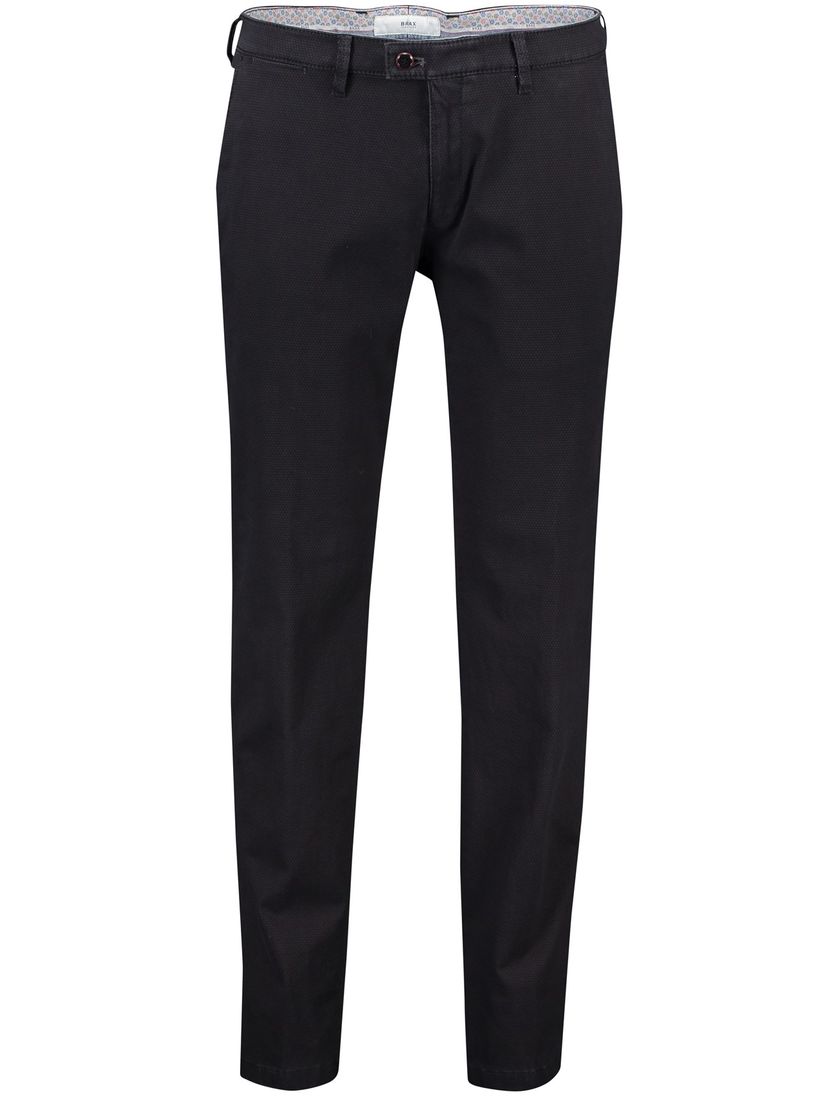 Brax katoenen broek Felix modern fit zwart geprint katoen
