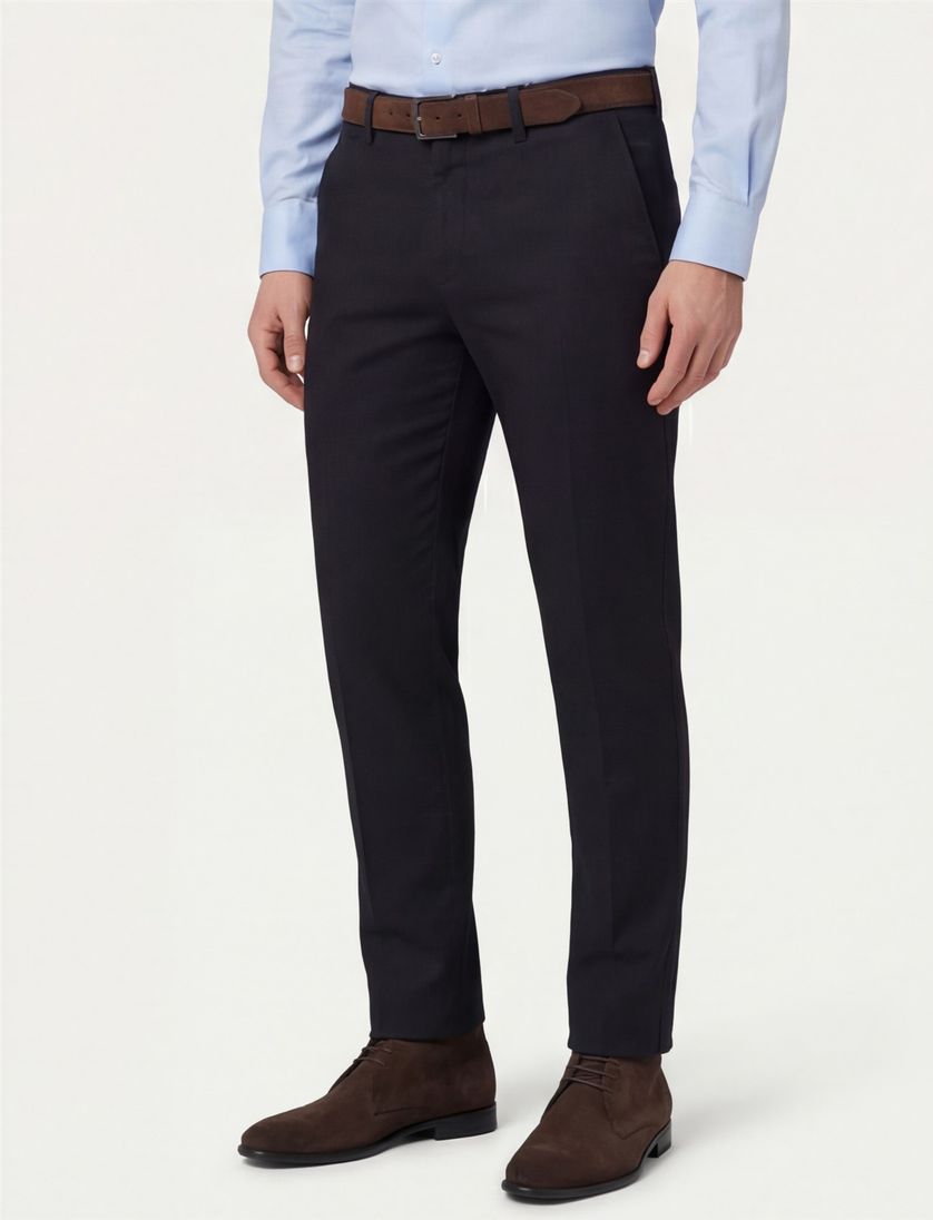 Brax katoenen broek Felix modern fit zwart geprint katoen