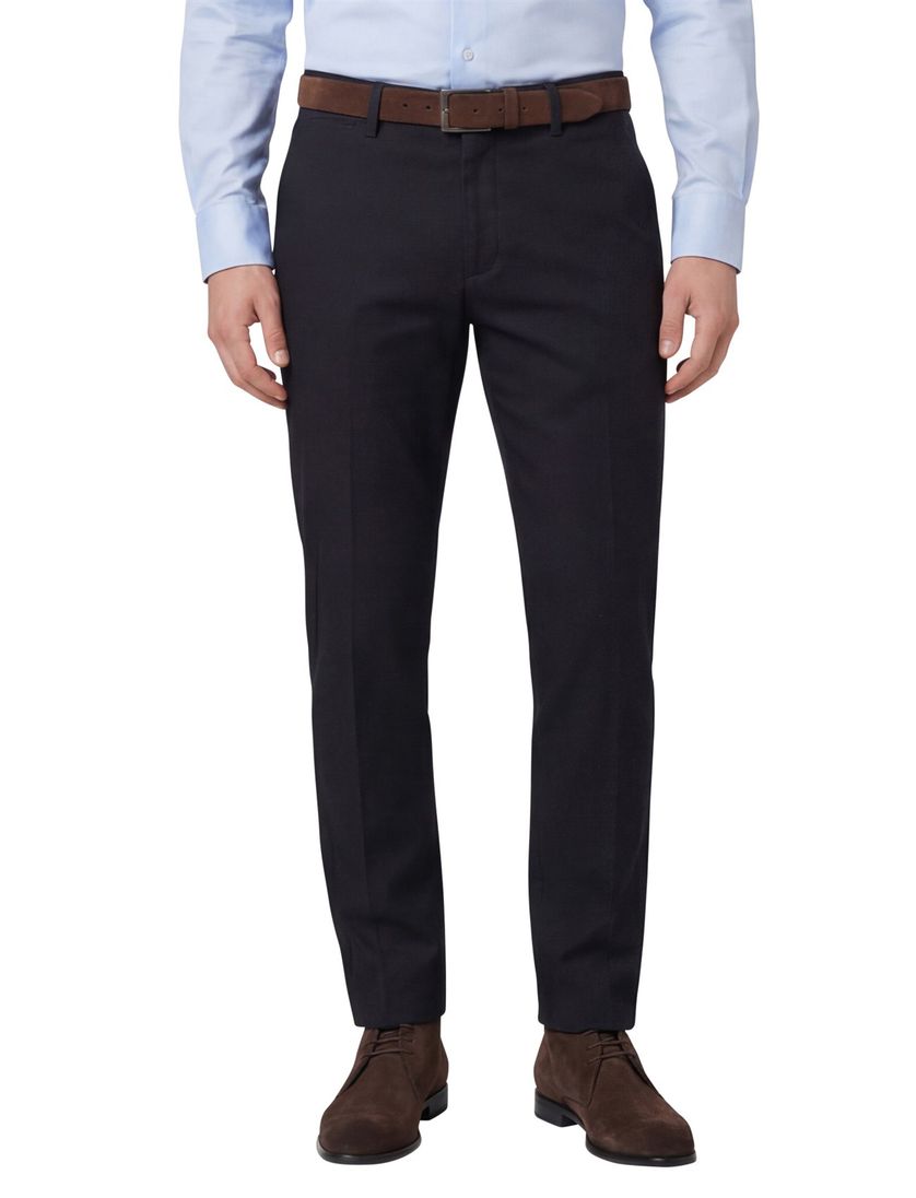 Brax katoenen broek Felix modern fit zwart geprint katoen